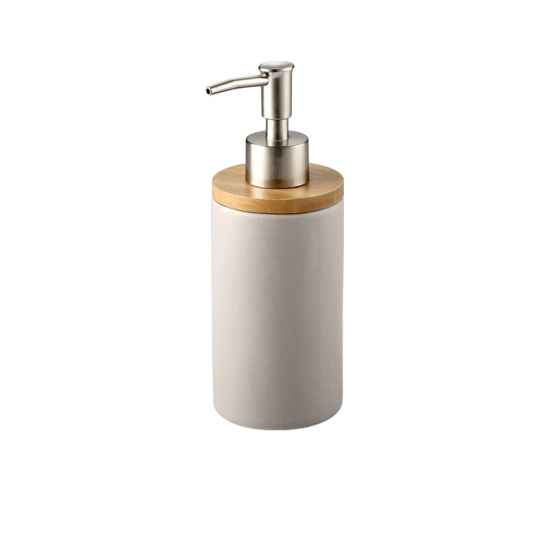 Elegant Ceramic Bathroom Trio – Soap Dispenser, Toothbrush Holder & Tumbler Set