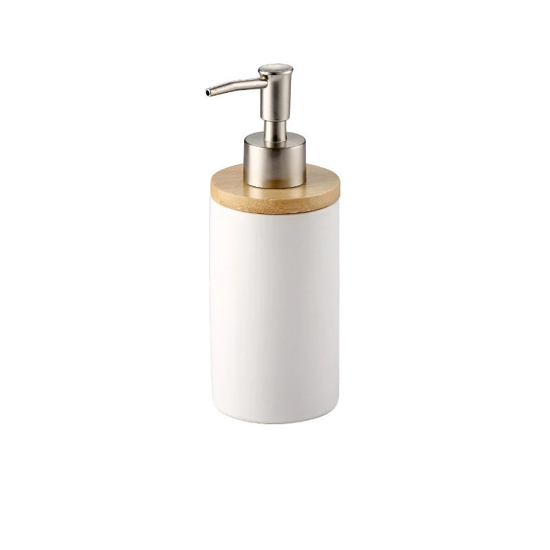 Elegant Ceramic Bathroom Trio – Soap Dispenser, Toothbrush Holder & Tumbler Set