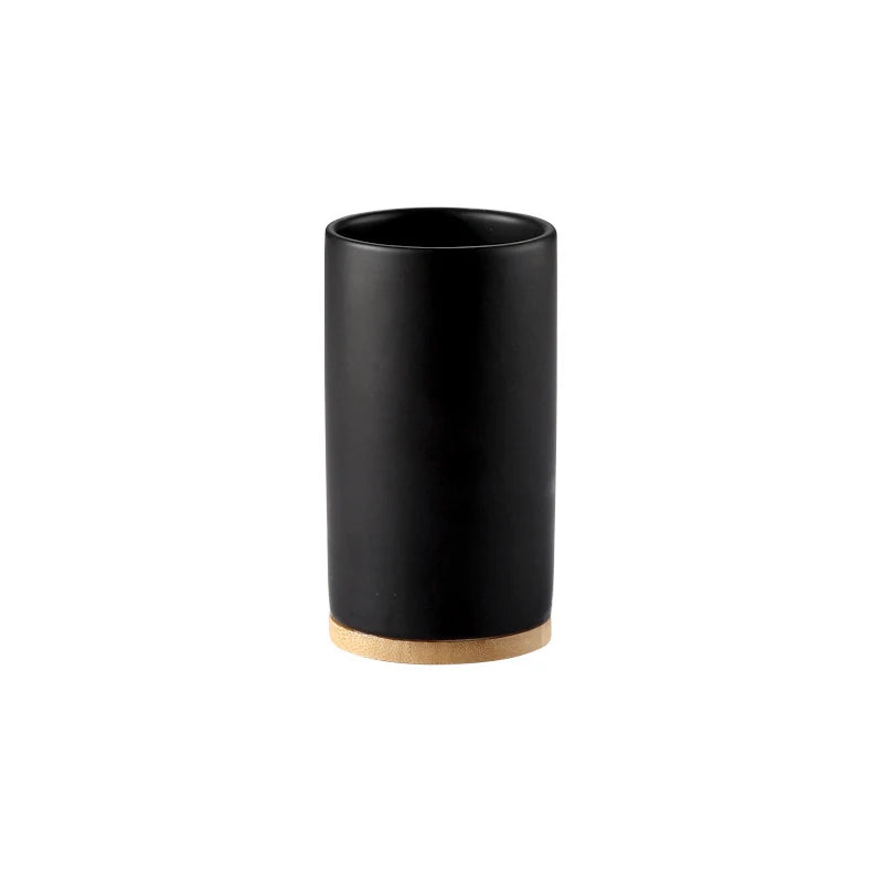 Elegant Ceramic Bathroom Trio – Soap Dispenser, Toothbrush Holder & Tumbler Set