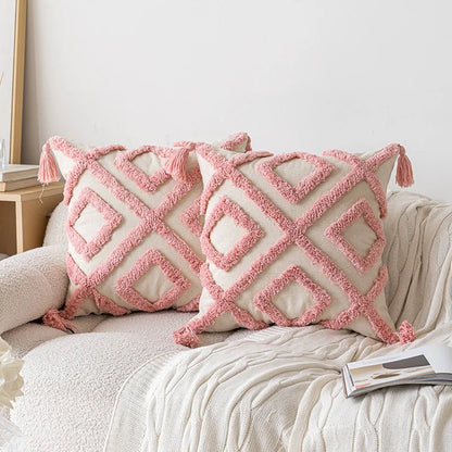 Pink Plush Cushion Cover for Cosy Elegance