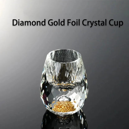 Imperial Crystal Gold Foil Glassware – Deluxe Shot Cups for Spirits & Tea