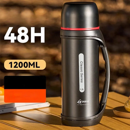 HeatGuard 1.2L Portable Thermos – Outdoor Travel & Camping Kettle