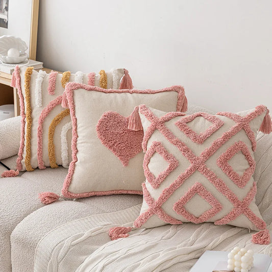 Pink Plush Cushion Cover for Cosy Elegance