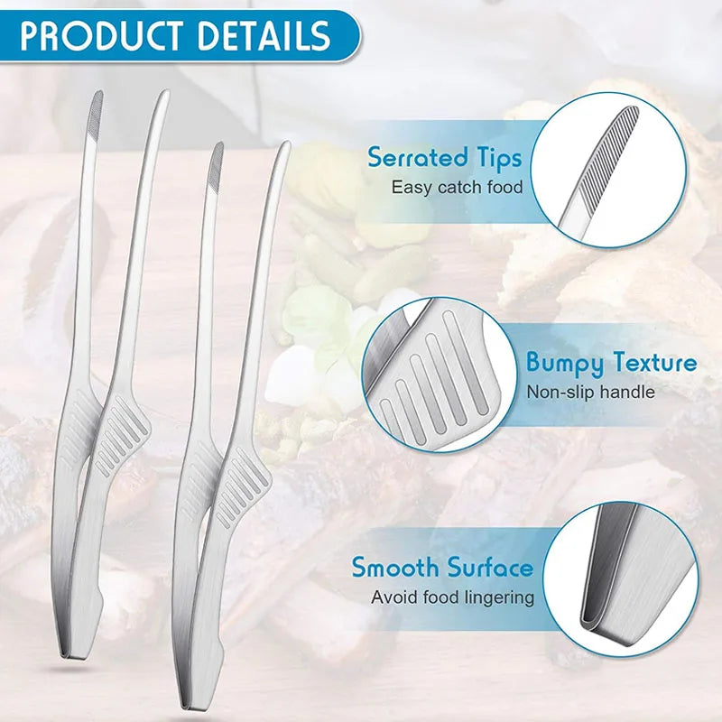 Premium Stainless Steel Food Tongs – Perfect for BBQ, Salad & Buffet