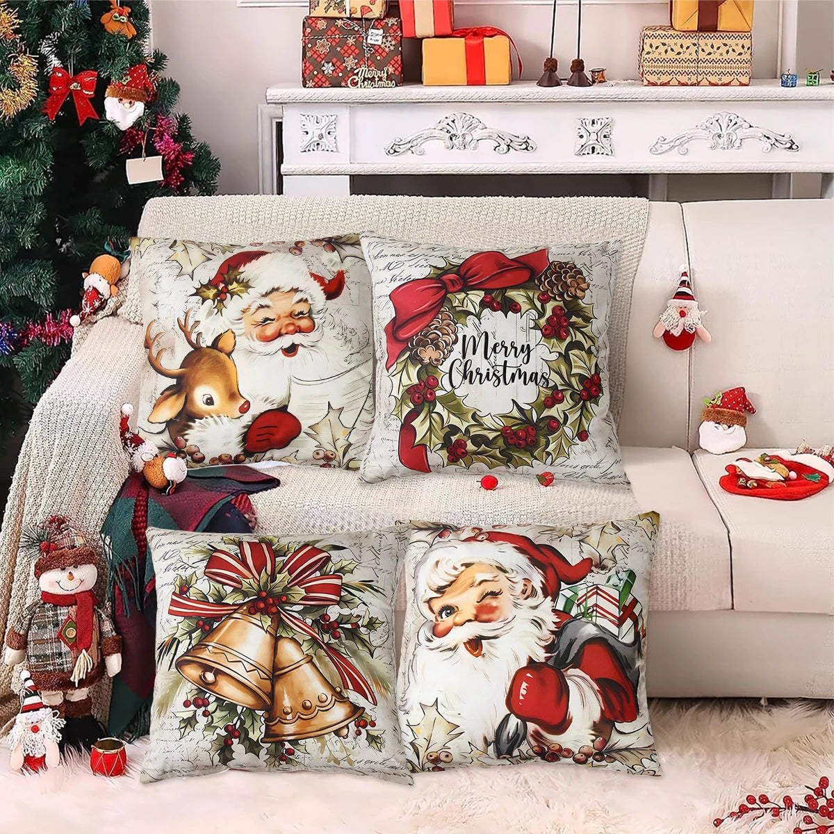 Merry Moments Pillow Covers – Holiday Magic for Your Sofa