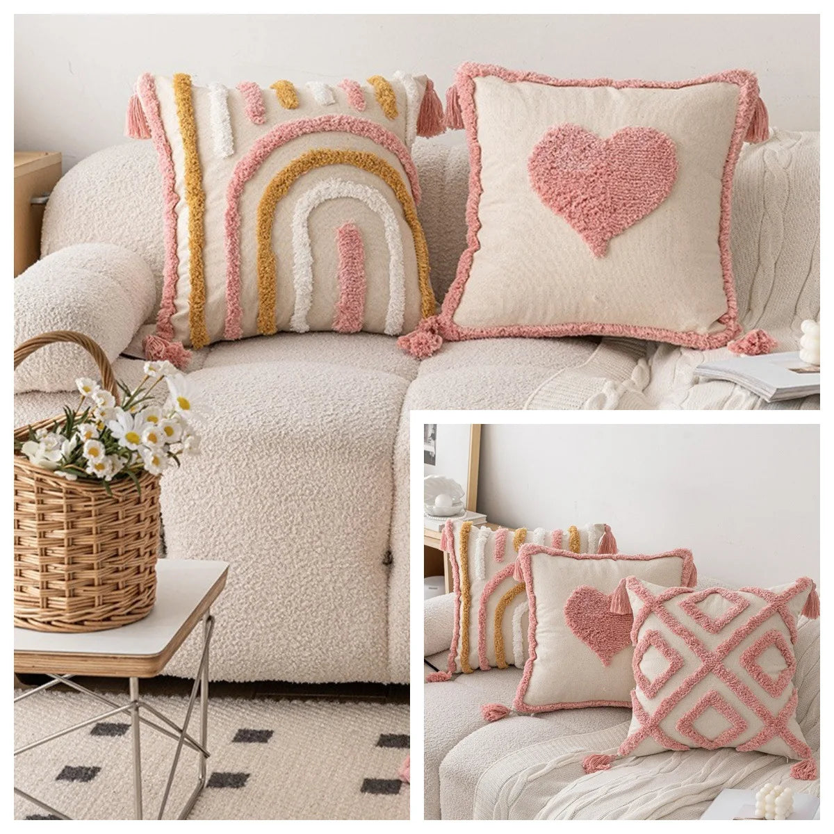 Pink Plush Cushion Cover for Cosy Elegance