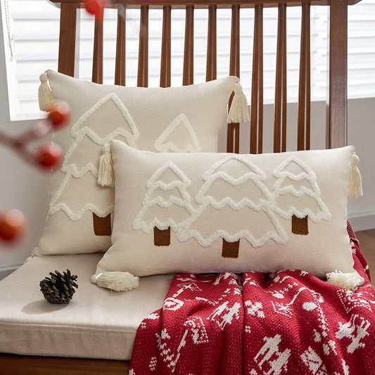 Tasselled Christmas Elegance Pillowcase