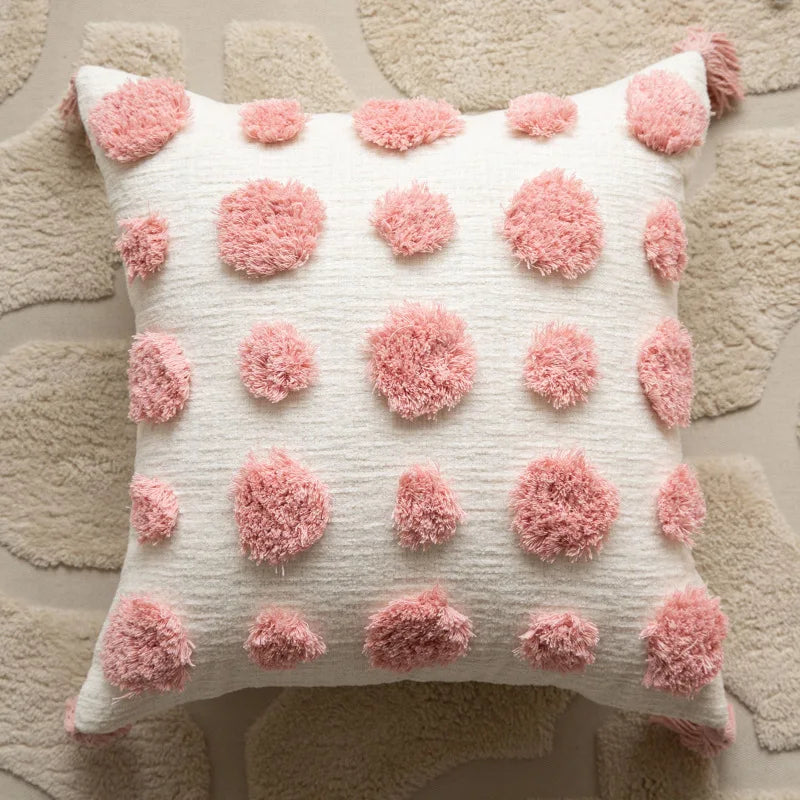 Pink Plush Cushion Cover for Cosy Elegance