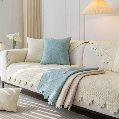Cotton Jacquard Sofa Protector with Timeless Style