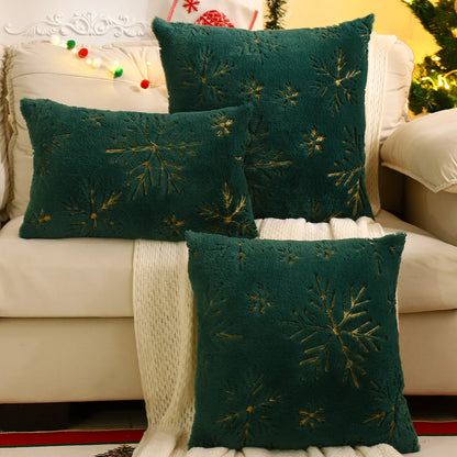 Snowflake Plush Christmas Cushion Cover