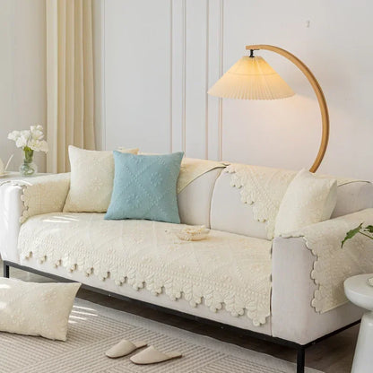 Cotton Jacquard Sofa Protector with Timeless Style