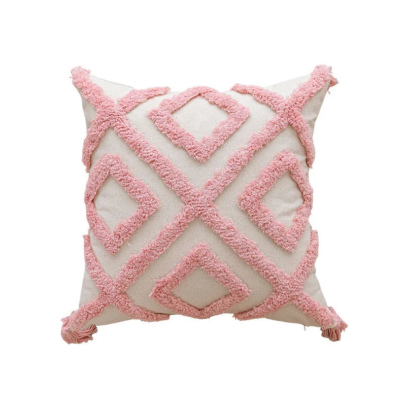 Pink Plush Cushion Cover for Cosy Elegance