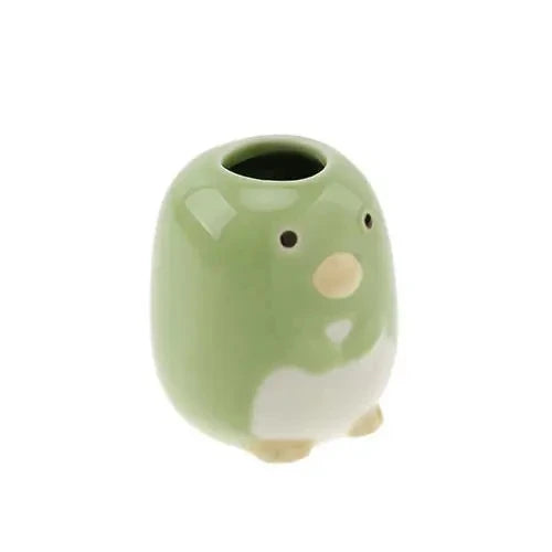 Bonito soporte de cerámica para cepillos de dientes y organizador de maquillaje para el hogar. 