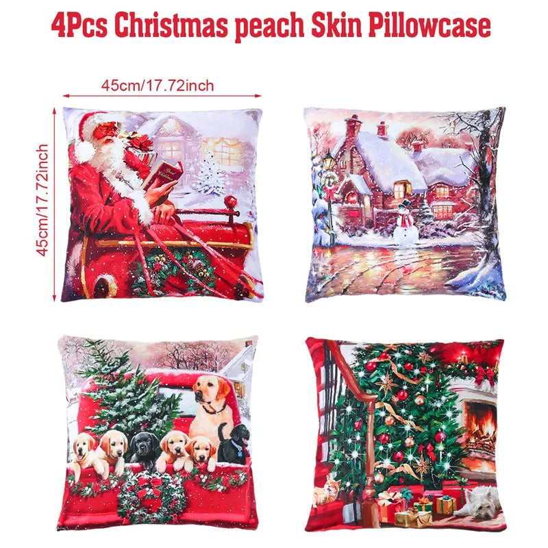 Merry Moments Pillow Covers – Holiday Magic for Your Sofa