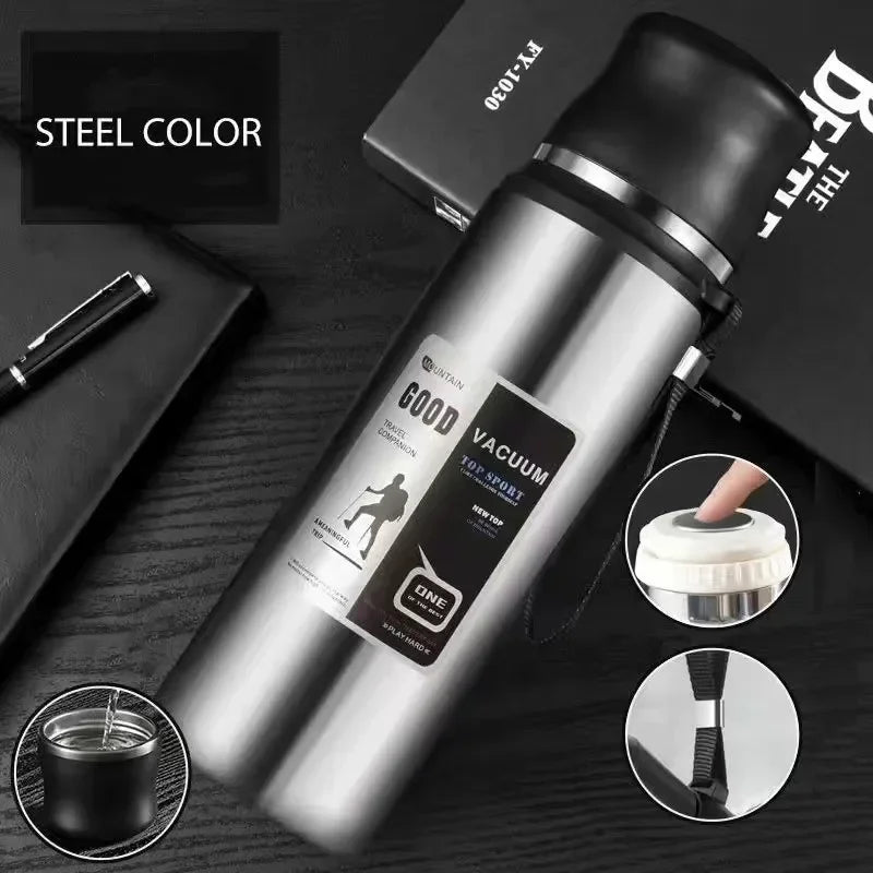 Stainless Steel Thermal Bottle – Outdoor Travel Coffee Flask