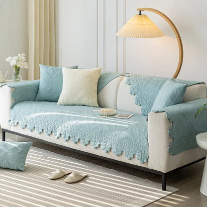 Cotton Jacquard Sofa Protector with Timeless Style