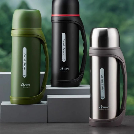 HeatGuard 1.2L Portable Thermos – Outdoor Travel & Camping Kettle