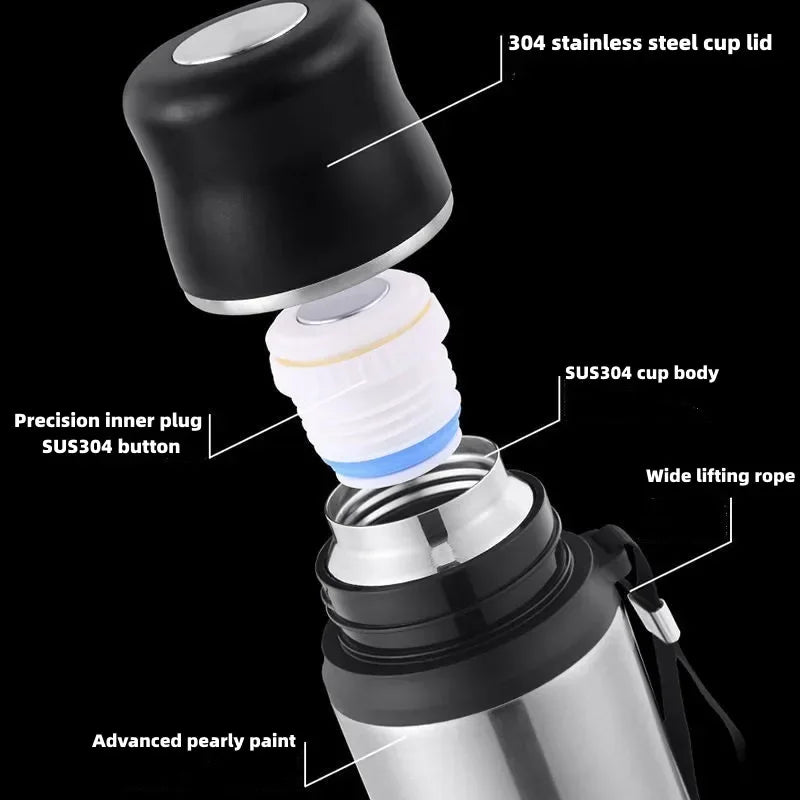 Stainless Steel Thermal Bottle – Outdoor Travel Coffee Flask
