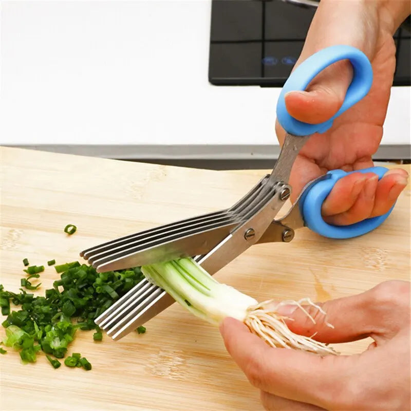 Herb scissors, multi-blade kitchen scissors, scallion cutter