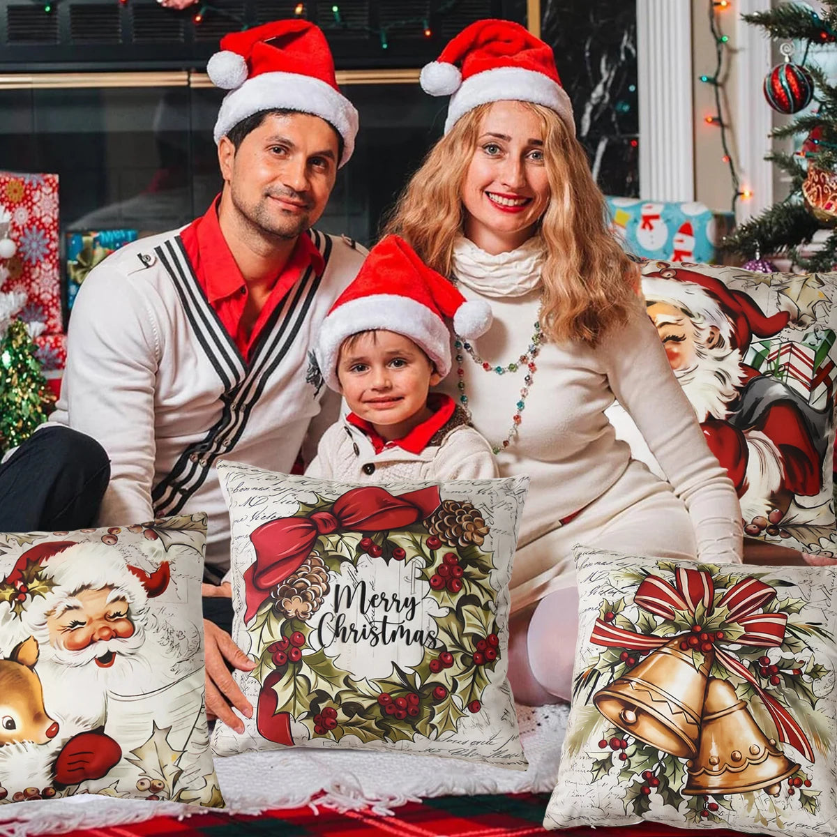 Merry Moments Pillow Covers – Holiday Magic for Your Sofa