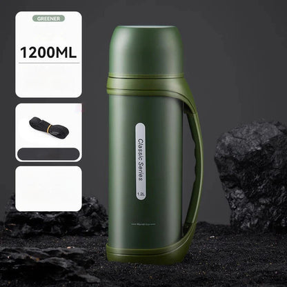 HeatGuard 1.2L Portable Thermos – Outdoor Travel & Camping Kettle