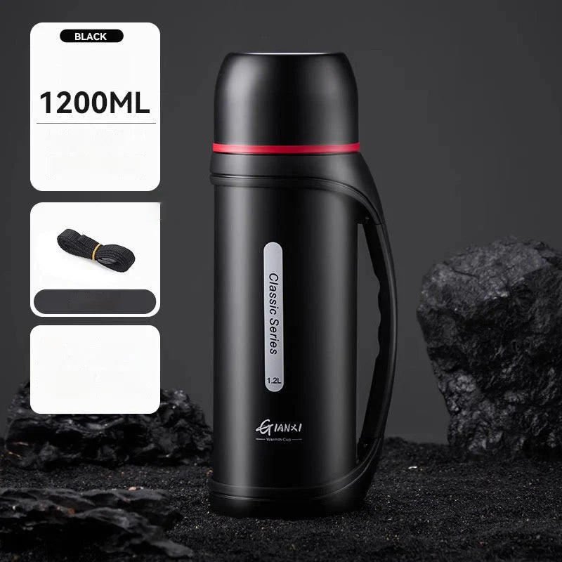 HeatGuard 1.2L Portable Thermos – Outdoor Travel & Camping Kettle