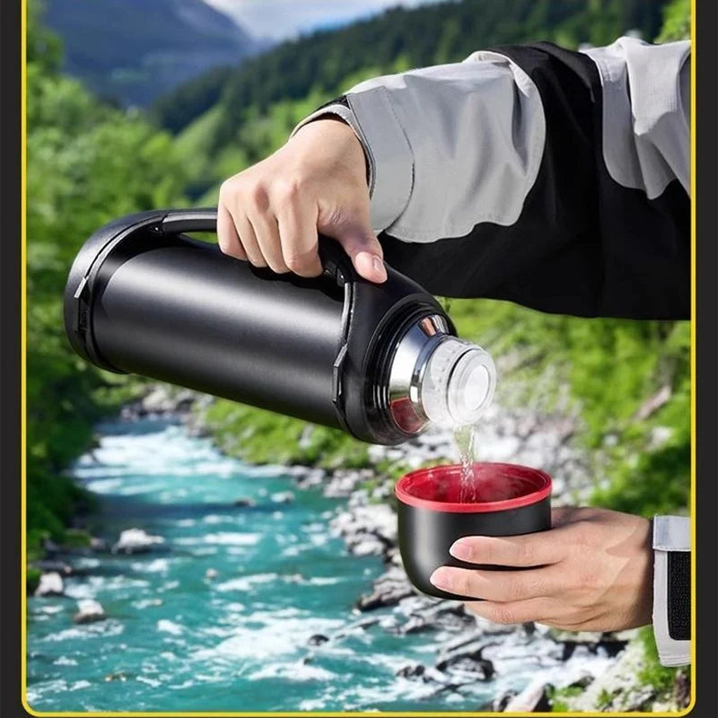 HeatGuard 1.2L Portable Thermos – Outdoor Travel & Camping Kettle