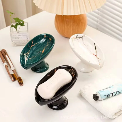 Leay Ceramic Shower Soap Holder – Drainage Tray & Organiser Box
