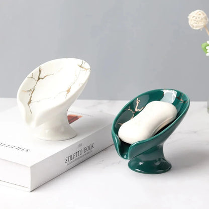 Leay Ceramic Shower Soap Holder – Drainage Tray & Organiser Box