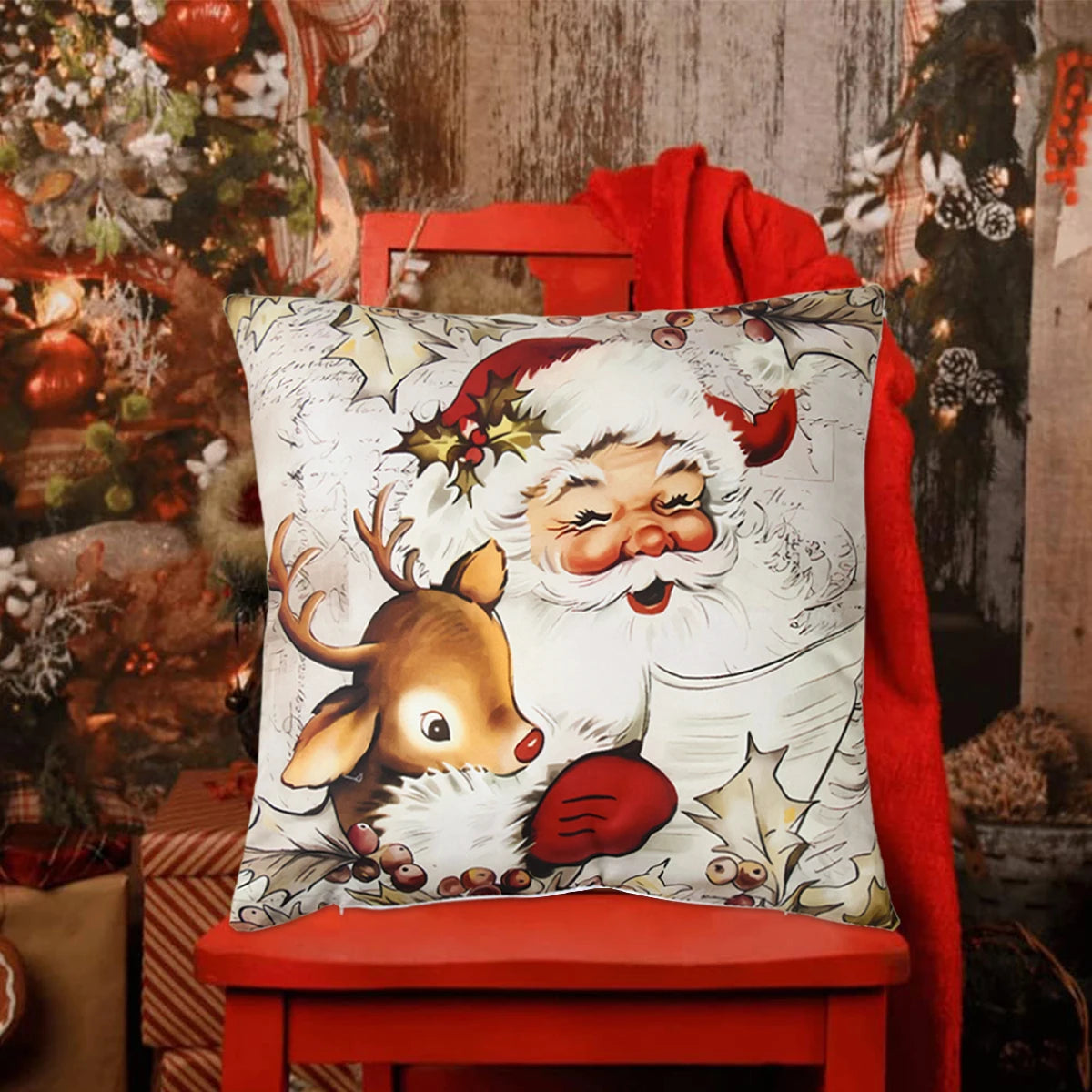 Merry Moments Pillow Covers – Holiday Magic for Your Sofa
